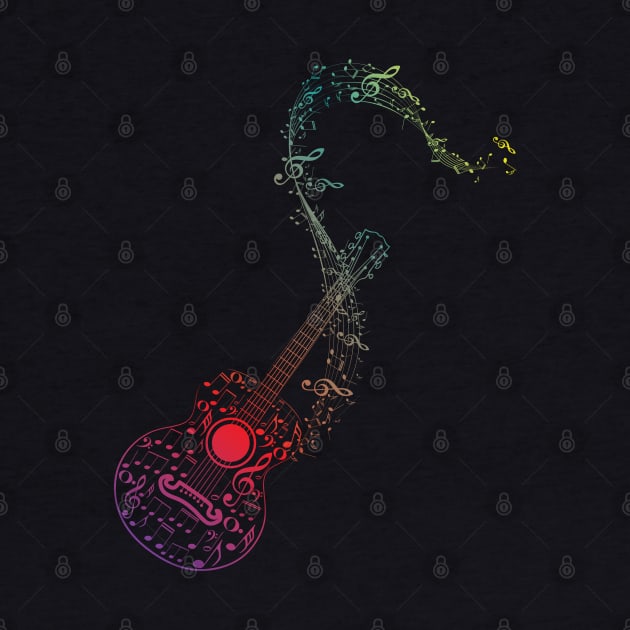 Acoustic Guitar and Music Notes by AnnArtshock